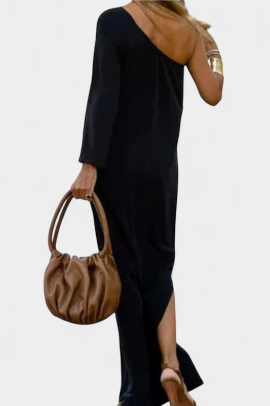 Emily Women's Dress with Long Sleeves in Maxi Length and an Asymmetric Cut, photo 2