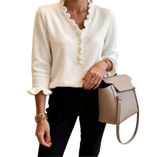 Rowan Women's Blouse in a Relaxed Fit with Buttons with Long Sleeves, photo 2