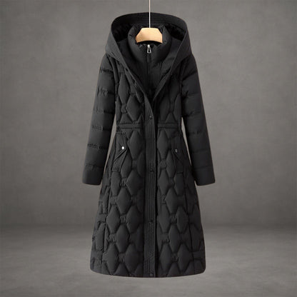 Alice Women's Coat with a Hood with a Zip and Quilting, photo 4