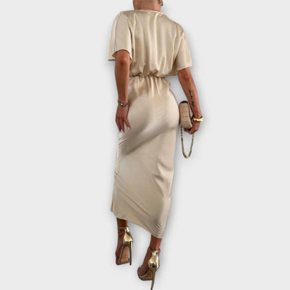 April Women's Dress in Satin in a Slim Fit with a Knot Detail, photo 7