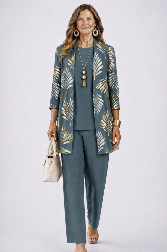 Audrey Women's Co-ord Set with an Elasticated Waist with Long Sleeves and an All-over Print, photo 1