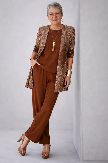 Audrey Women's Co-ord Set with an Elasticated Waist with Long Sleeves and an All-over Print, photo 10