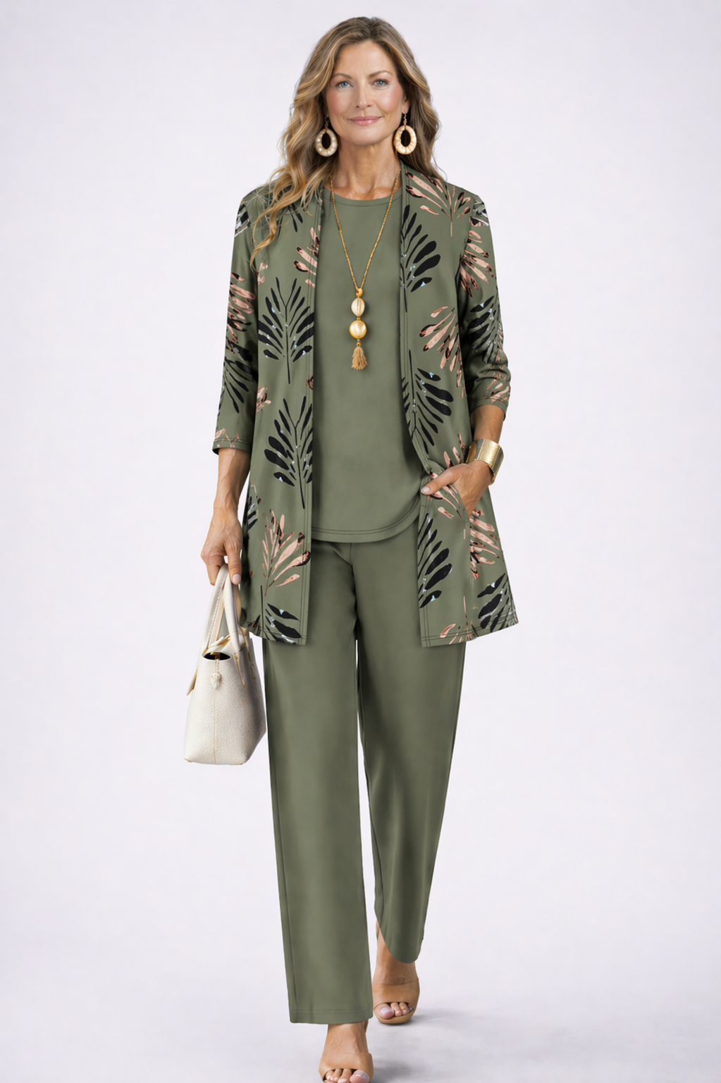 Audrey Women's Co-ord Set with an Elasticated Waist with Long Sleeves and an All-over Print, photo 2