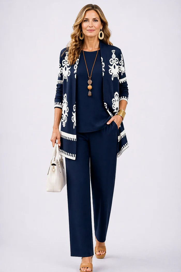 Audrey Women's Co-ord Set with an Elasticated Waist with Long Sleeves and an All-over Print, photo 8