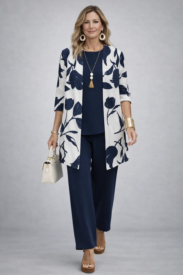 Audrey Women's Co-ord Set with an Elasticated Waist with Long Sleeves and an All-over Print, photo 9