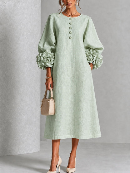 Ava Women's Dress in an A-line with a Round Neck and a Floral Print, photo 1
