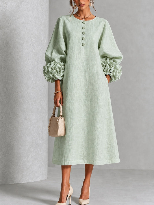 Ava Women's Dress in an A-line with a Round Neck and a Floral Print, photo 1