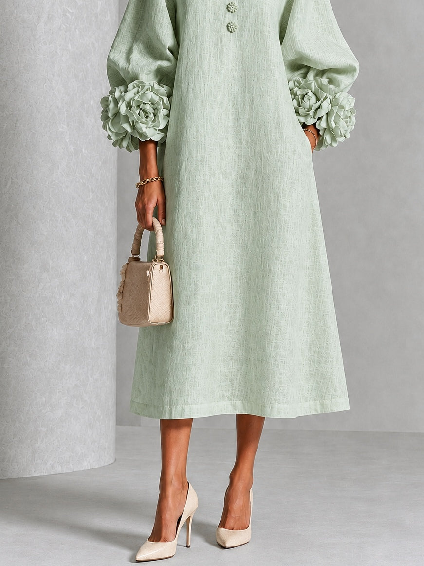 Ava Women's Dress in an A-line with a Round Neck and a Floral Print, photo 5