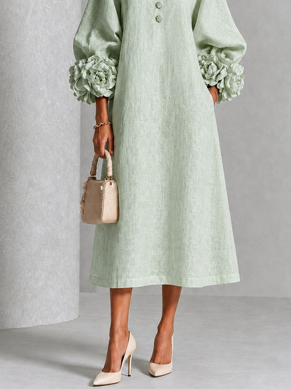 Ava Women's Dress in an A-line with a Round Neck and a Floral Print, photo 5