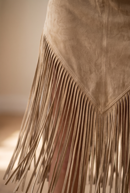 Bethany Women's Dress in a Suede Look with Fringing, photo 4