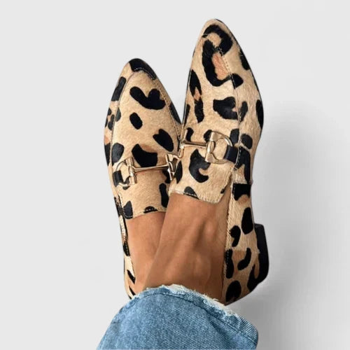 Bianca Women's Loafers with a Leopard Print and a Flat Sole, photo 1