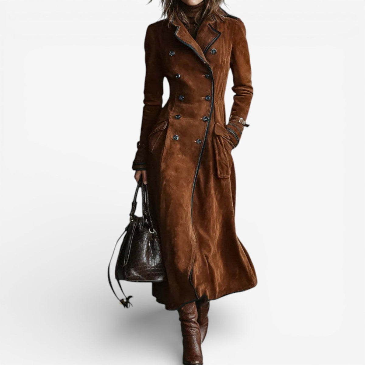 Caitlin Women's Trench Coat in a Suede Look in a Long Cut, photo 1