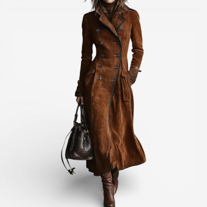 Caitlin Women's Trench Coat in a Suede Look in a Long Cut, photo 1