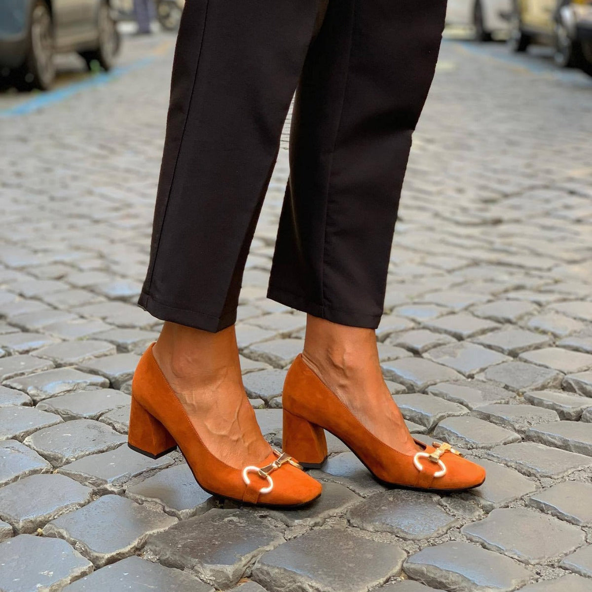 Cecilia Women's Heels in a Suede Look with a Block Heel, photo 1