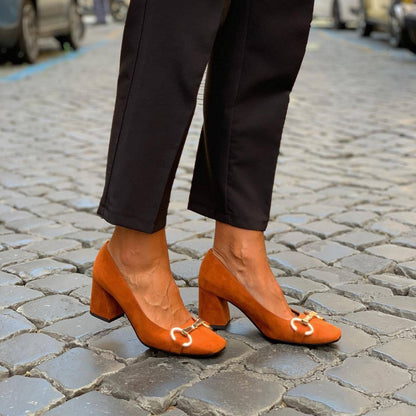 Cecilia Women's Heels in a Suede Look with a Block Heel, photo 1