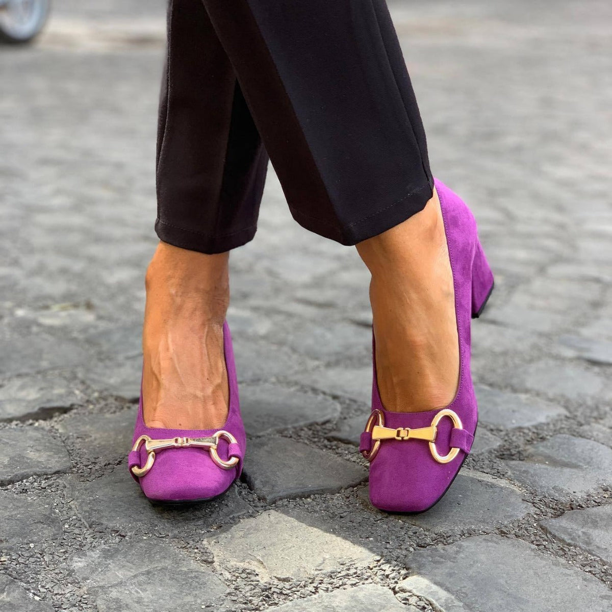 Cecilia Women's Heels in a Suede Look with a Block Heel, photo 2
