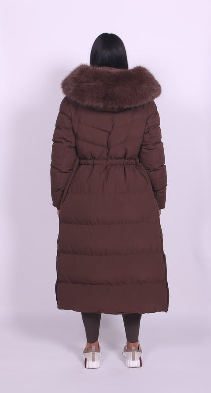 Edie Women's Coat with a Hood with a Zip with Long Sleeves and Quilting, photo 3