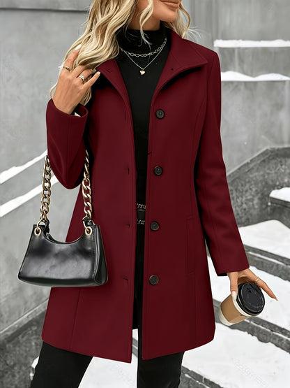 Elaine Women's Coat with Lapels with Buttons with Long Sleeves in Grey, photo 4