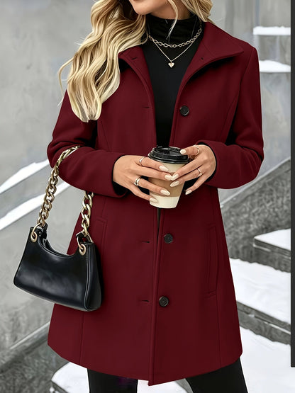 Elaine Women's Coat with Lapels with Buttons with Long Sleeves in Grey, photo 7