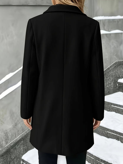 Elaine Women's Coat with Lapels with Buttons with Long Sleeves in Grey, photo 9