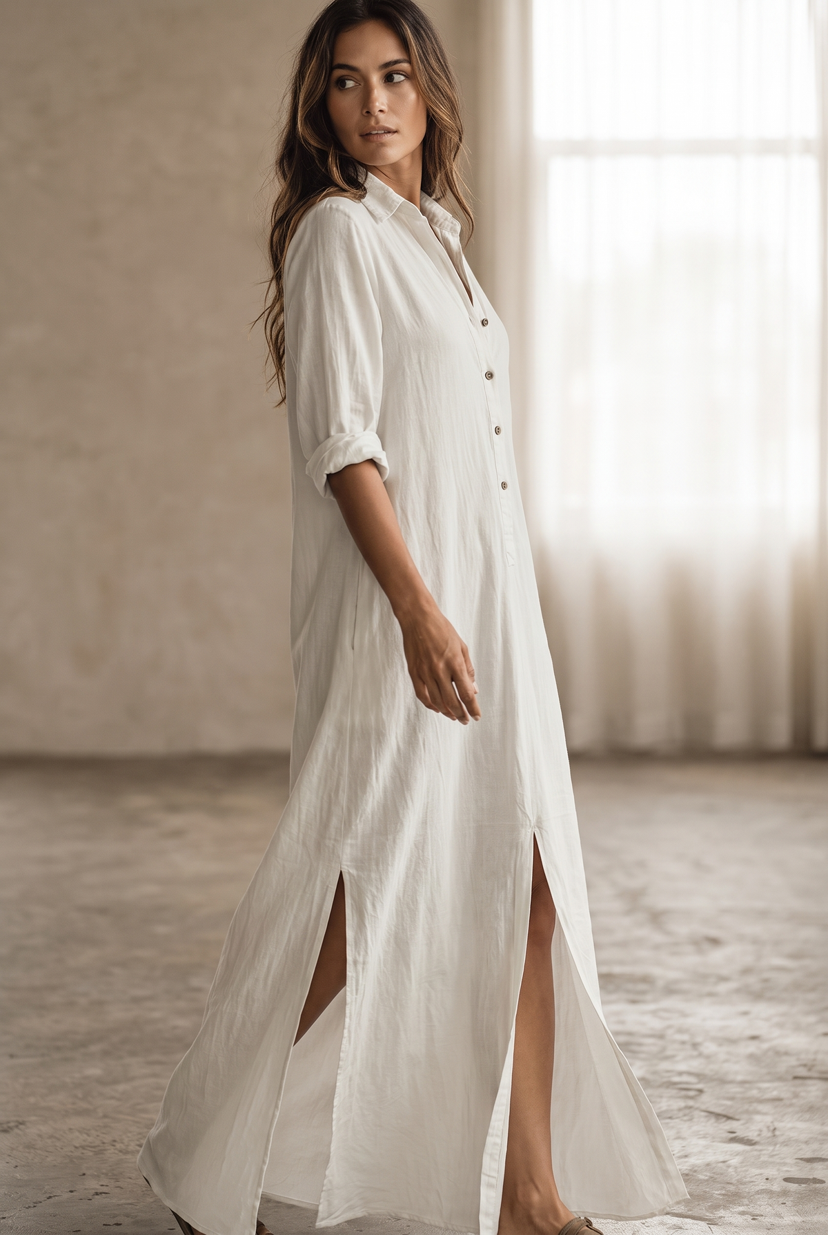 Eleanor Women's Dress with Buttons in Maxi Length, photo 5