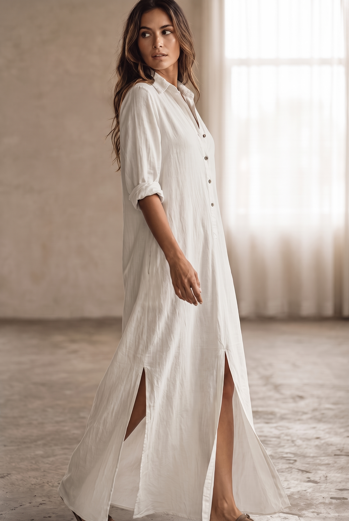 Eleanor Women's Dress with Buttons in Maxi Length, photo 6