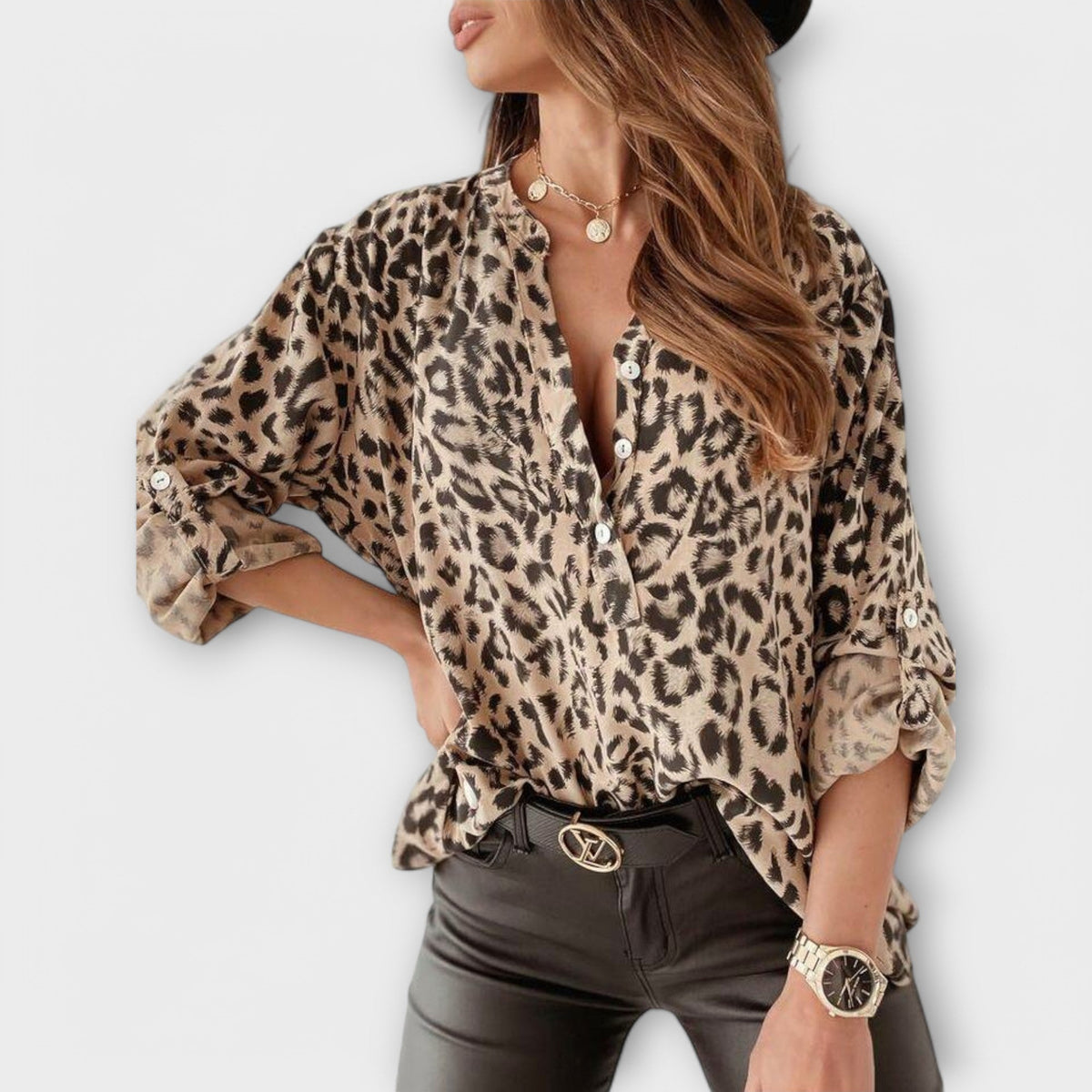 Eloise Women's Blouse with a Leopard Print, photo 1