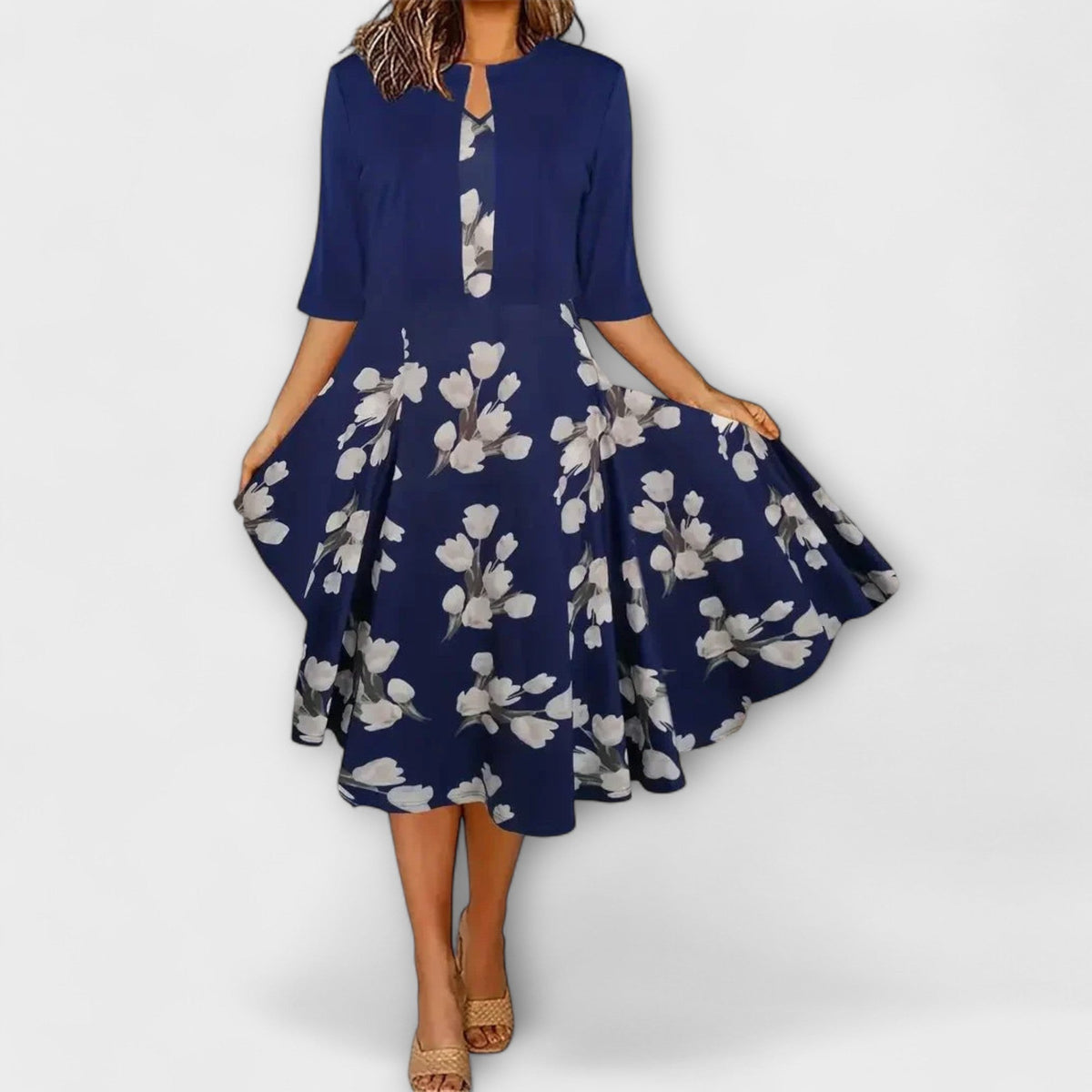 Eva Women's Co-ord Set with Three-quarter Sleeves and an All-over Print, photo 5