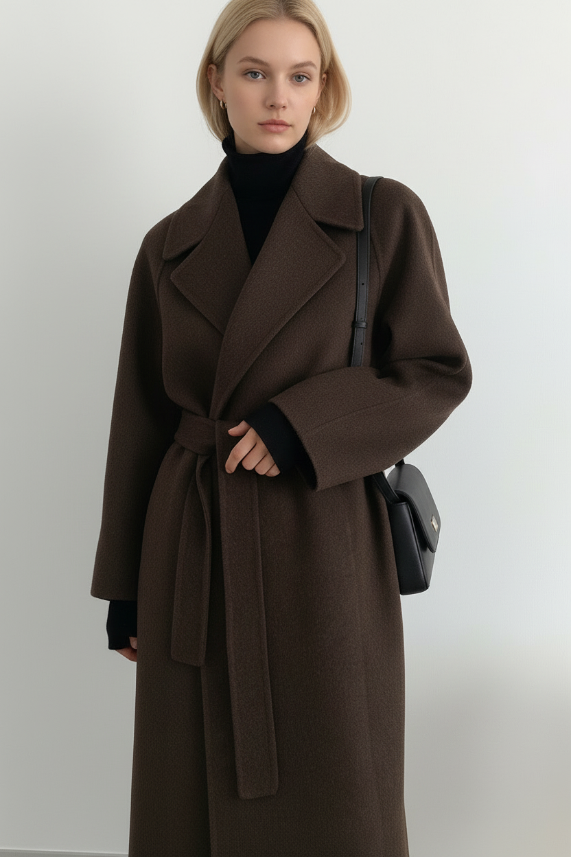 Faith Women's Coat in a Long Cut with a Belt, photo 8