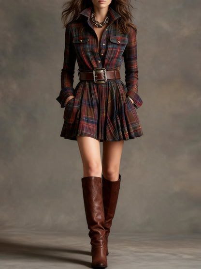 Fern Women's Dress in Mini Length with a Check Pattern, photo 1