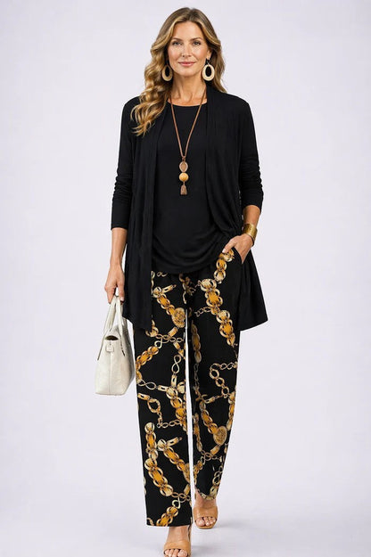 Florence Women's Co-ord Set with an Elasticated Waist with Long Sleeves and an All-over Print in Green, photo 10