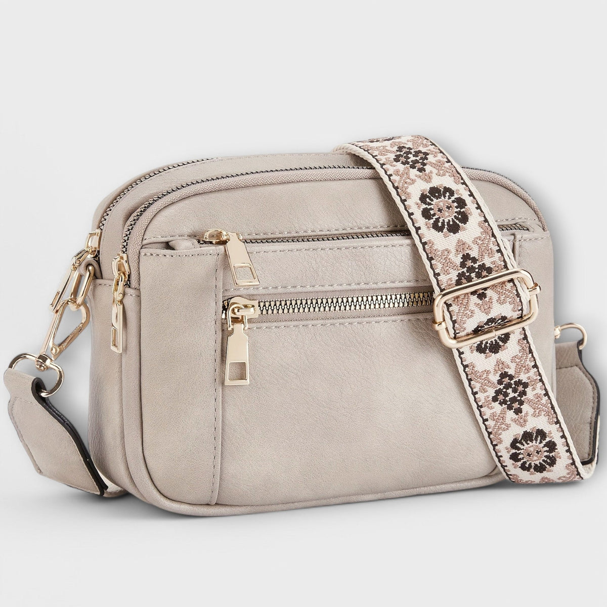 Frances Women's Shoulder Bag in a Leather Look with a Zip and Pockets, photo 3