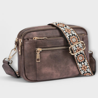 Frances Women's Shoulder Bag in a Leather Look with a Zip and Pockets, photo 4
