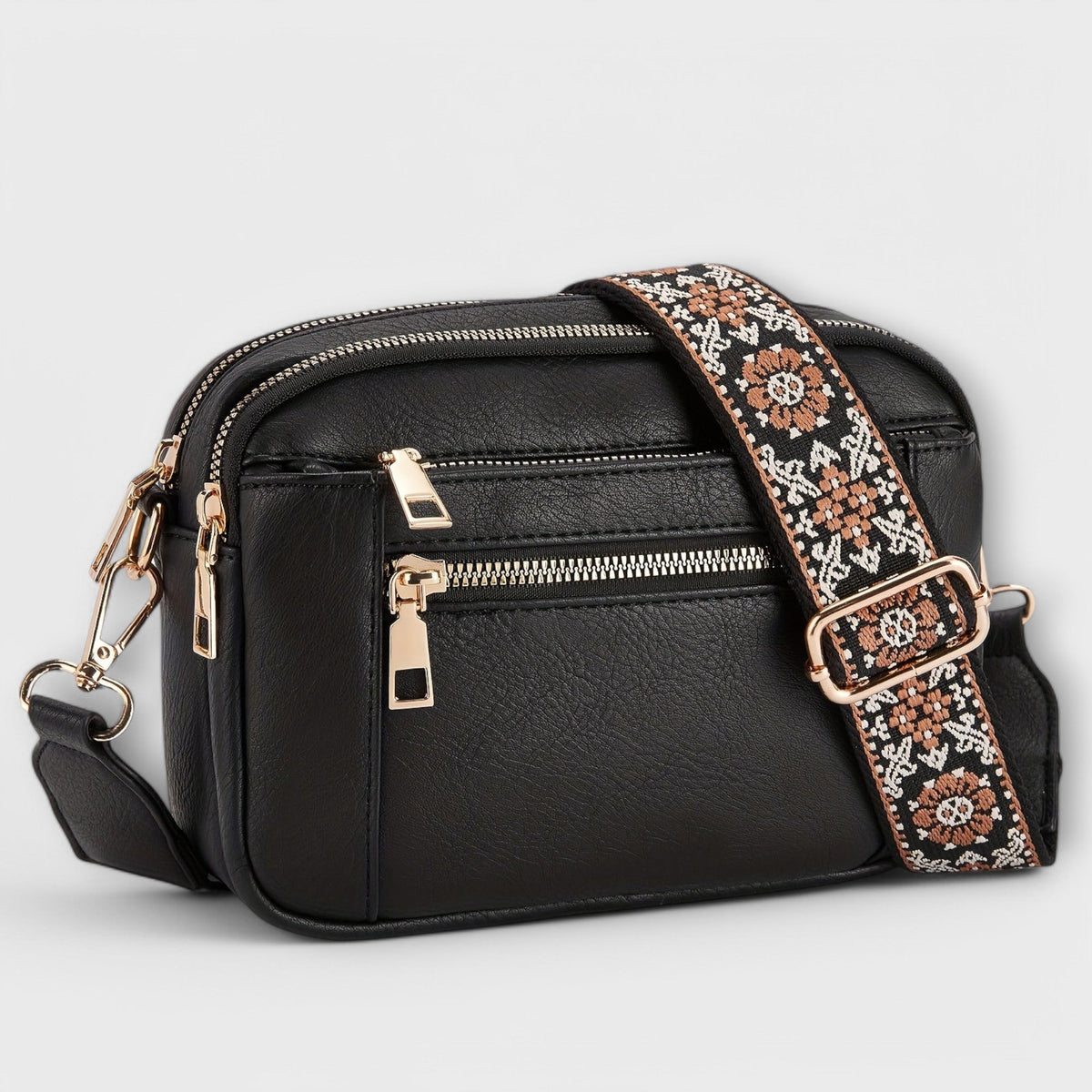 Frances Women's Shoulder Bag in a Leather Look with a Zip and Pockets, photo 6
