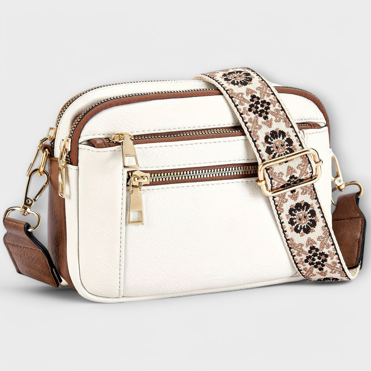 Frances Women's Shoulder Bag in a Leather Look with a Zip and Pockets, photo 7