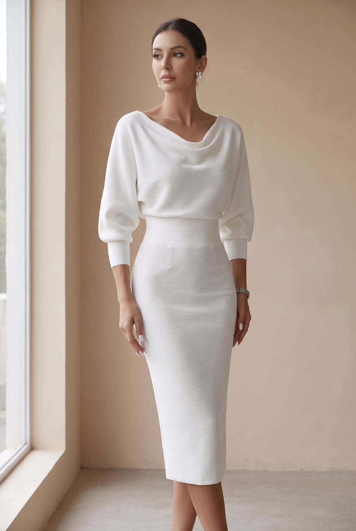 Frida Women's Dress in Knit with Long Sleeves, photo 2