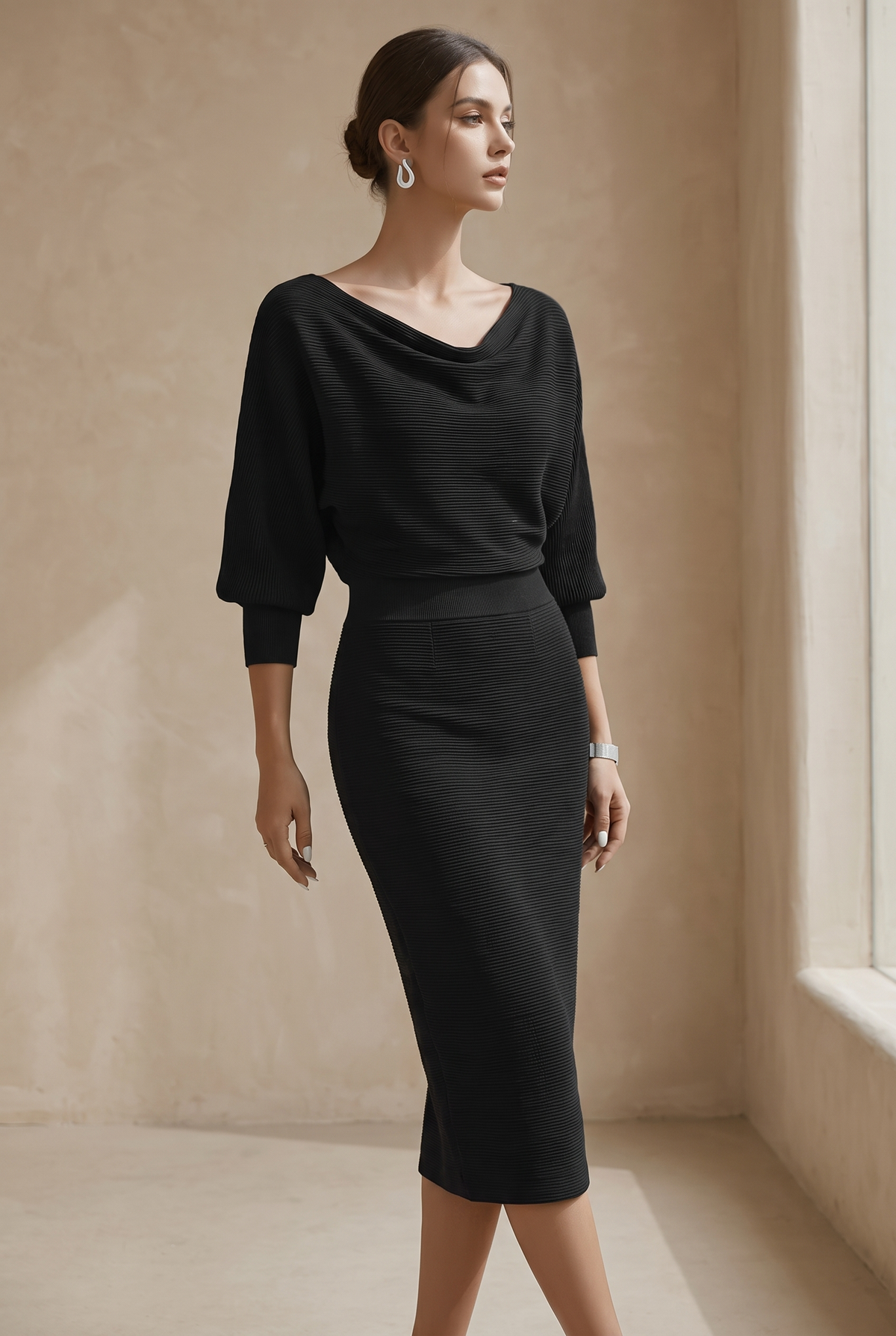 Frida Women's Dress in Knit with Long Sleeves, photo 5