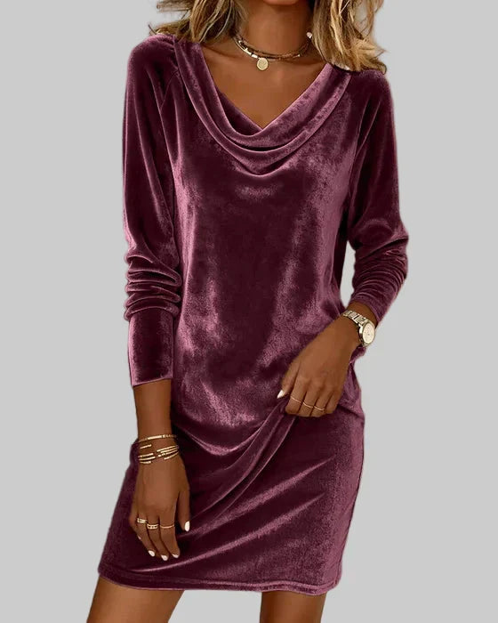 Georgina Women's Dress in Velvet in a Relaxed Fit, photo 7