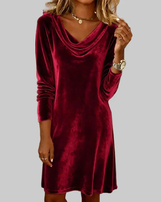Georgina Women's Dress in Velvet in a Relaxed Fit, photo 8