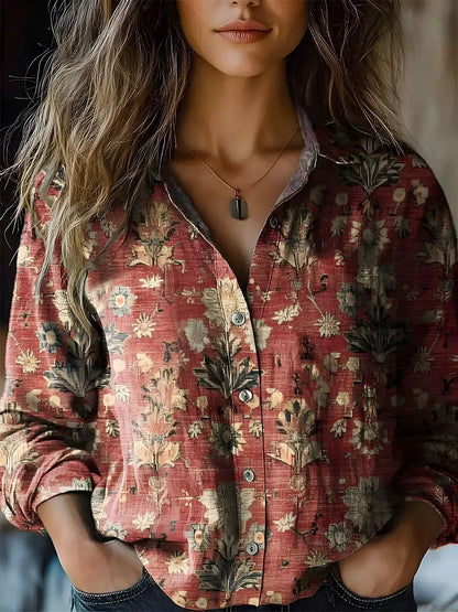 Grace Women's Blouse with Lapels and a Floral Print, photo 7