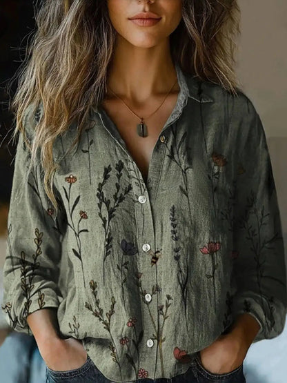 Grace Women's Blouse with Lapels and a Floral Print, photo 8
