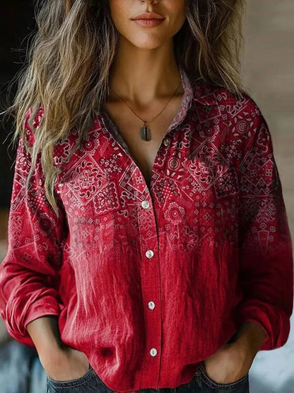 Grace Women's Blouse with Lapels and a Floral Print, photo 9