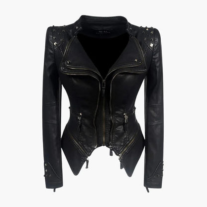 Gwen Women's Jacket with a Zip with Long Sleeves and an Asymmetric Cut, photo 1