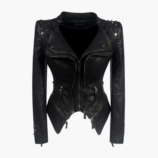 Gwen Women's Jacket with a Zip with Long Sleeves and an Asymmetric Cut, photo 1
