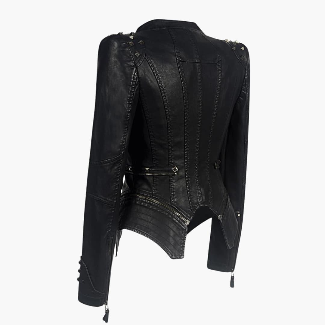 Gwen Women's Jacket with a Zip with Long Sleeves and an Asymmetric Cut, photo 2
