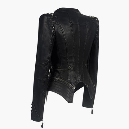 Gwen Women's Jacket with a Zip with Long Sleeves and an Asymmetric Cut, photo 2