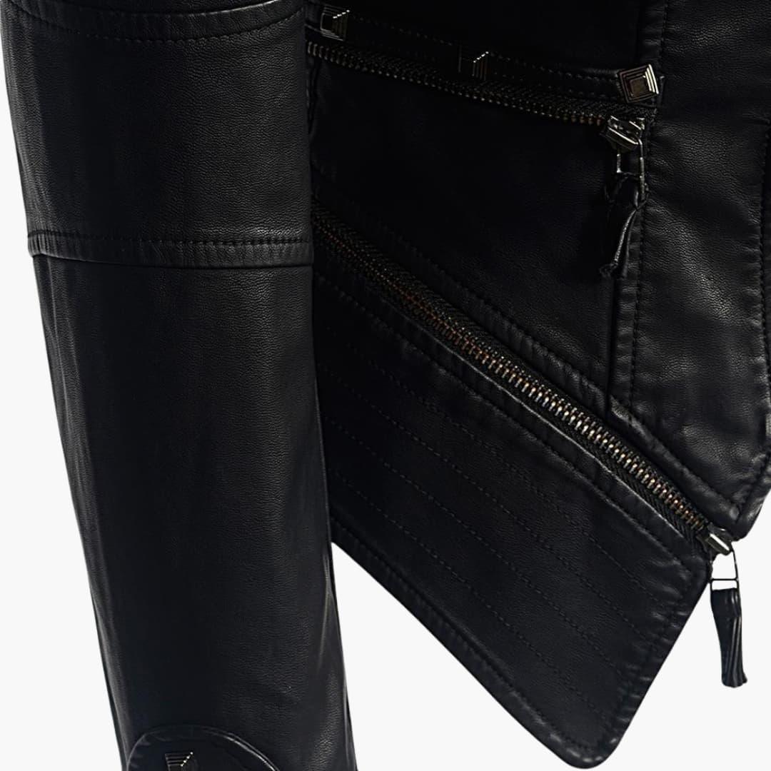 Gwen Women's Jacket with a Zip with Long Sleeves and an Asymmetric Cut, photo 3