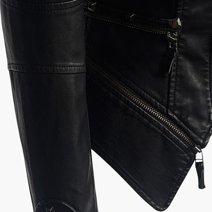 Gwen Women's Jacket with a Zip with Long Sleeves and an Asymmetric Cut, photo 3