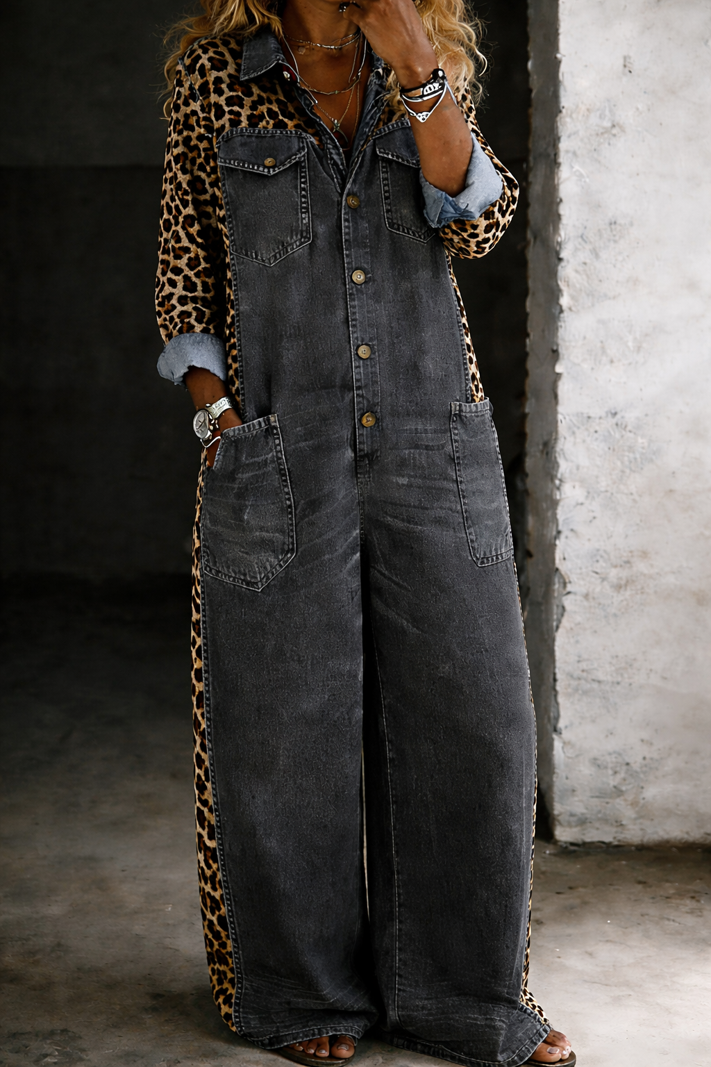 Hannah Women's Shirt in Denim with Long Sleeves, photo 4
