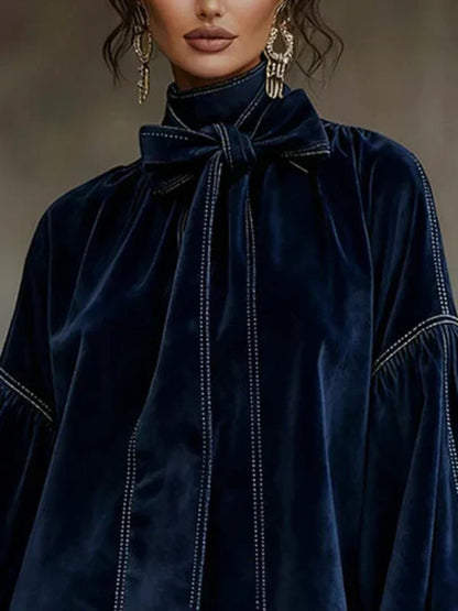 Harriet Women's Dress in Velvet with Puff Sleeves, photo 4